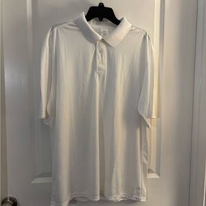 Men's Hanes Cool Dry White Polo Shirt - Classic Short Sleeve Sz XL